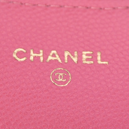 Chanel Caviar Quilted Flap Card Holder Wallet Pink 8 of 11