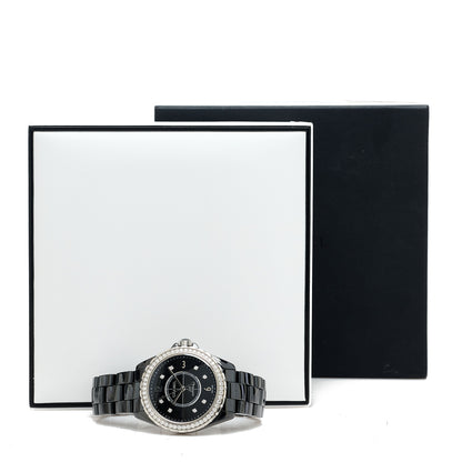 Chanel Stainless Steel Ceramic Diamond Bezel 38mm J12 Automatic Watch Black 5 of 5
