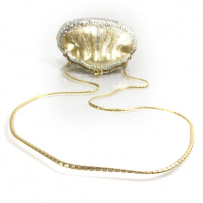 Judith Leiber Swarovski Crystal Chatelaine Minaudiere Brushed Gold 4 of 8