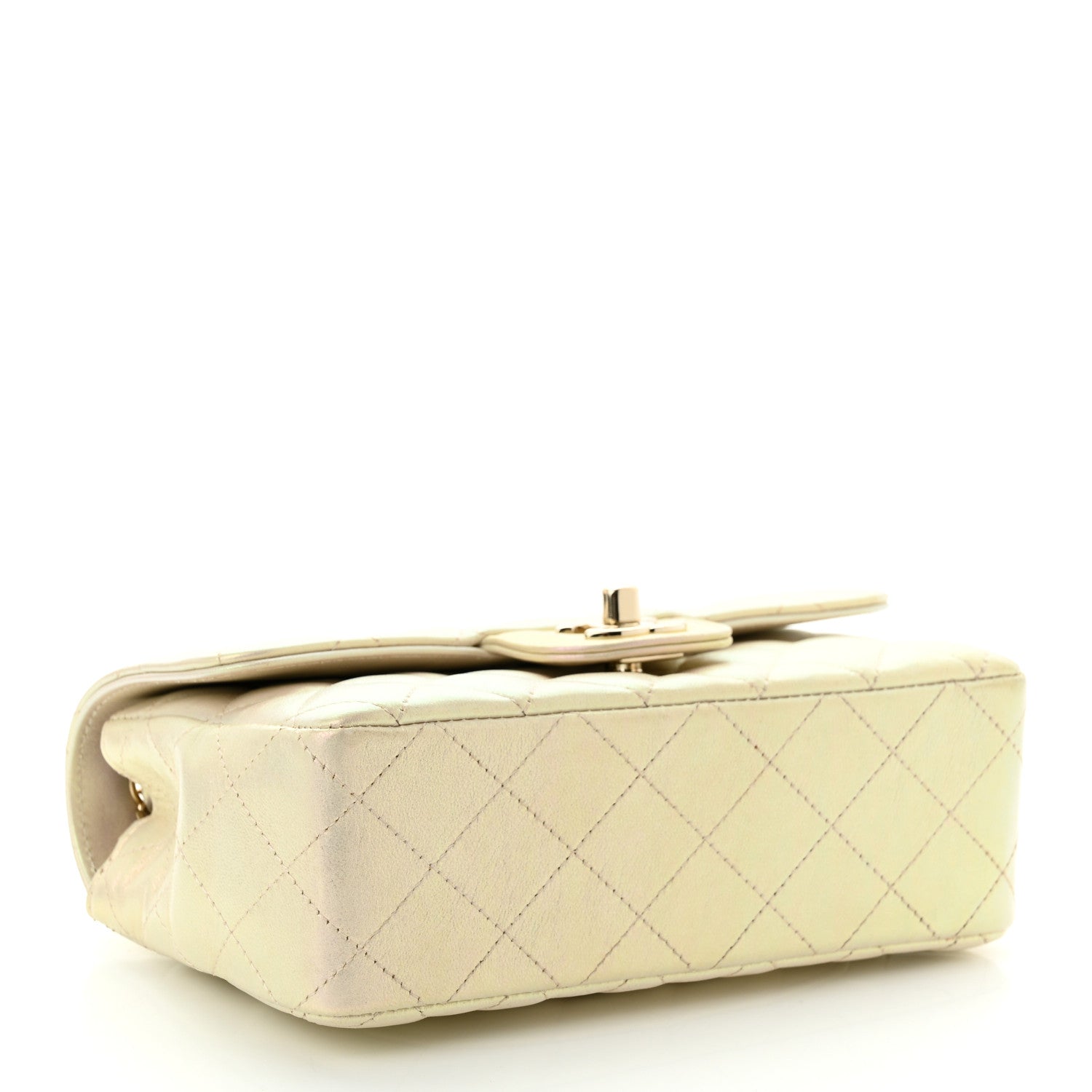 Chanel Iridescent Lambskin Quilted Mini Rectangular Flap Ivory 4 of 11