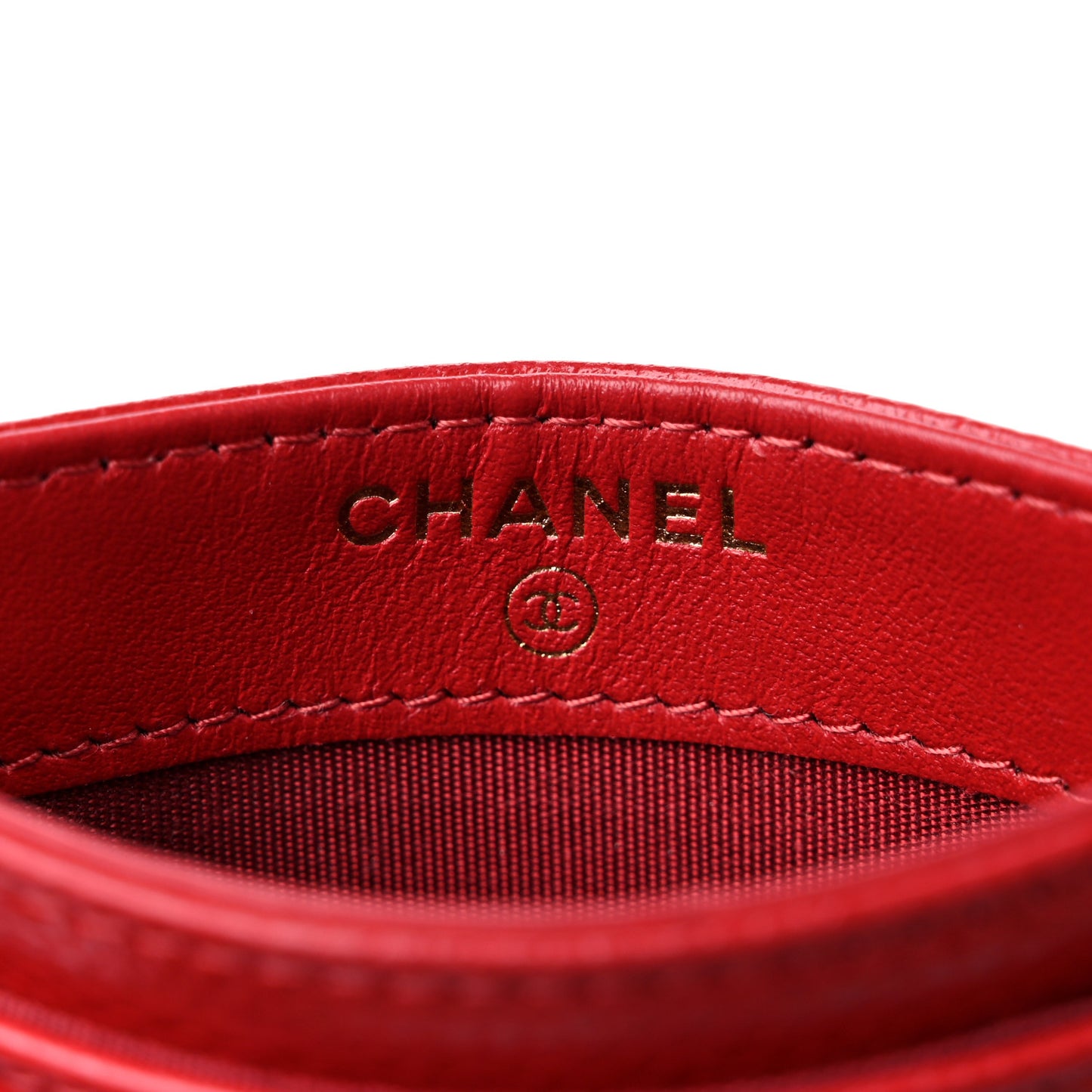 Caviar Camellia Embossed Card Holder Red