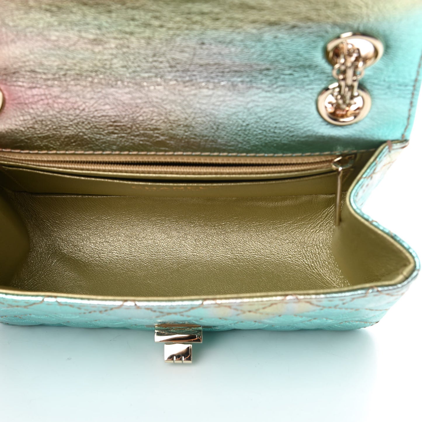 Metallic Goatskin Quilted Mini 2.55 Reissue Flap Multicolor