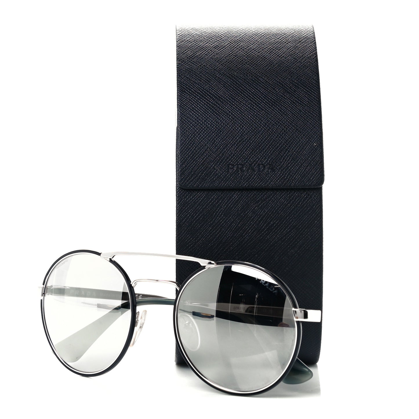 Round Sunglasses SPR 51S Black Silver