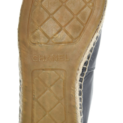 Chanel Lambskin CC Espadrilles 37 Black 7 of 9