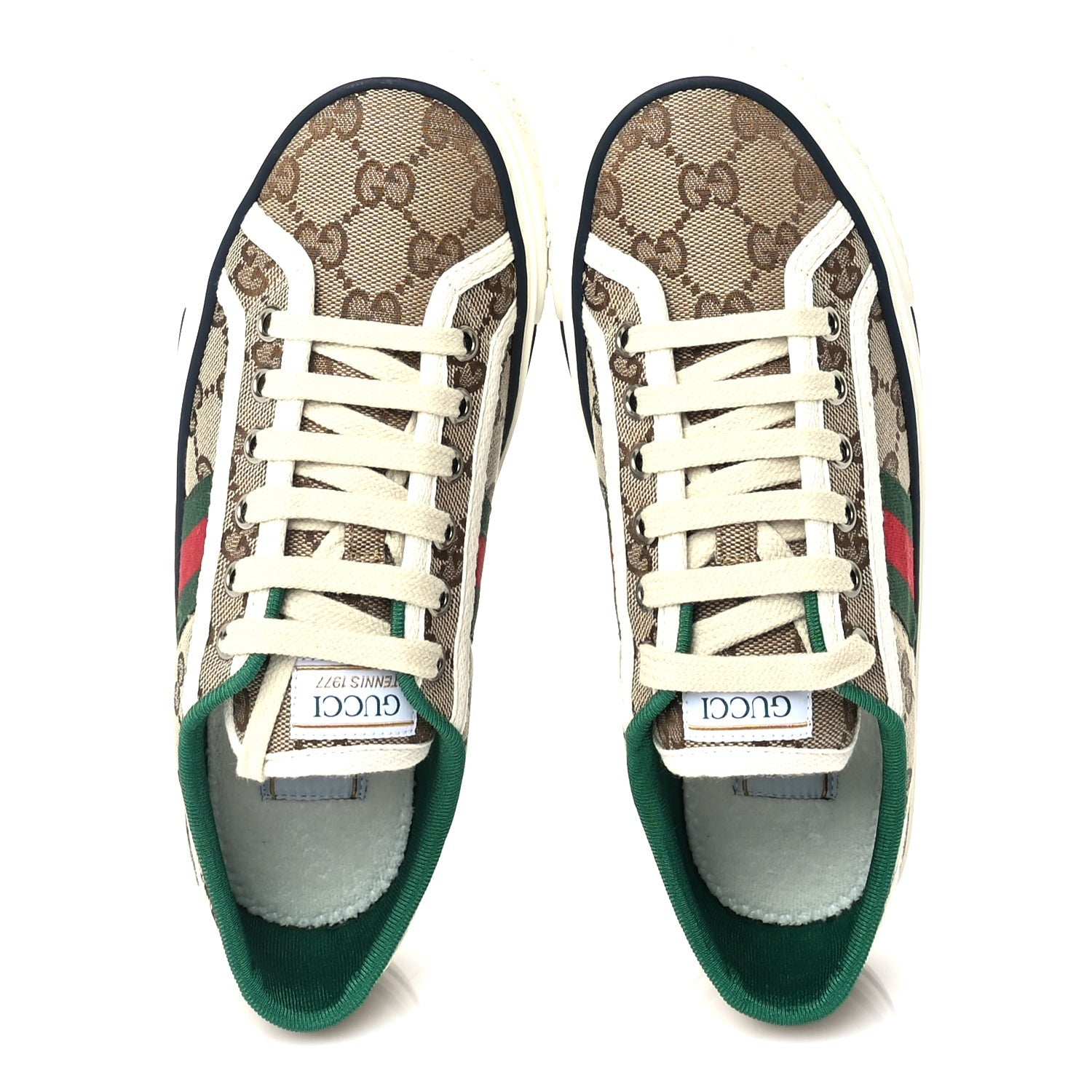 Gucci GG Monogram Web Womens 1977 Tennis Sneakers 36  Beige Ebony Mystic White 5 of 7