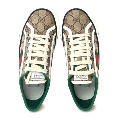 Gucci GG Monogram Web Womens 1977 Tennis Sneakers 36  Beige Ebony Mystic White 5 of 7
