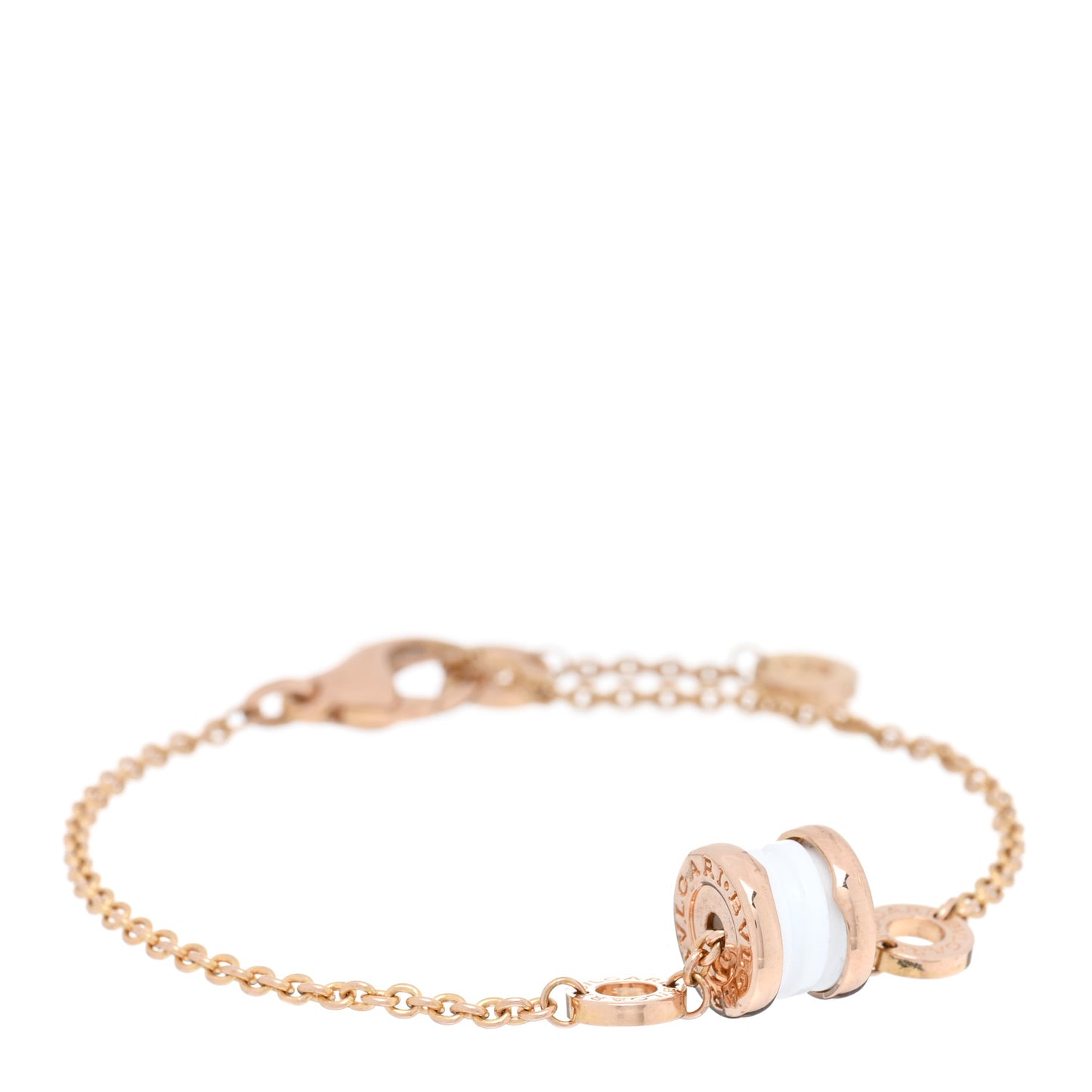 18K Rose Gold White Ceramic B.Zero1 Bracelet SM