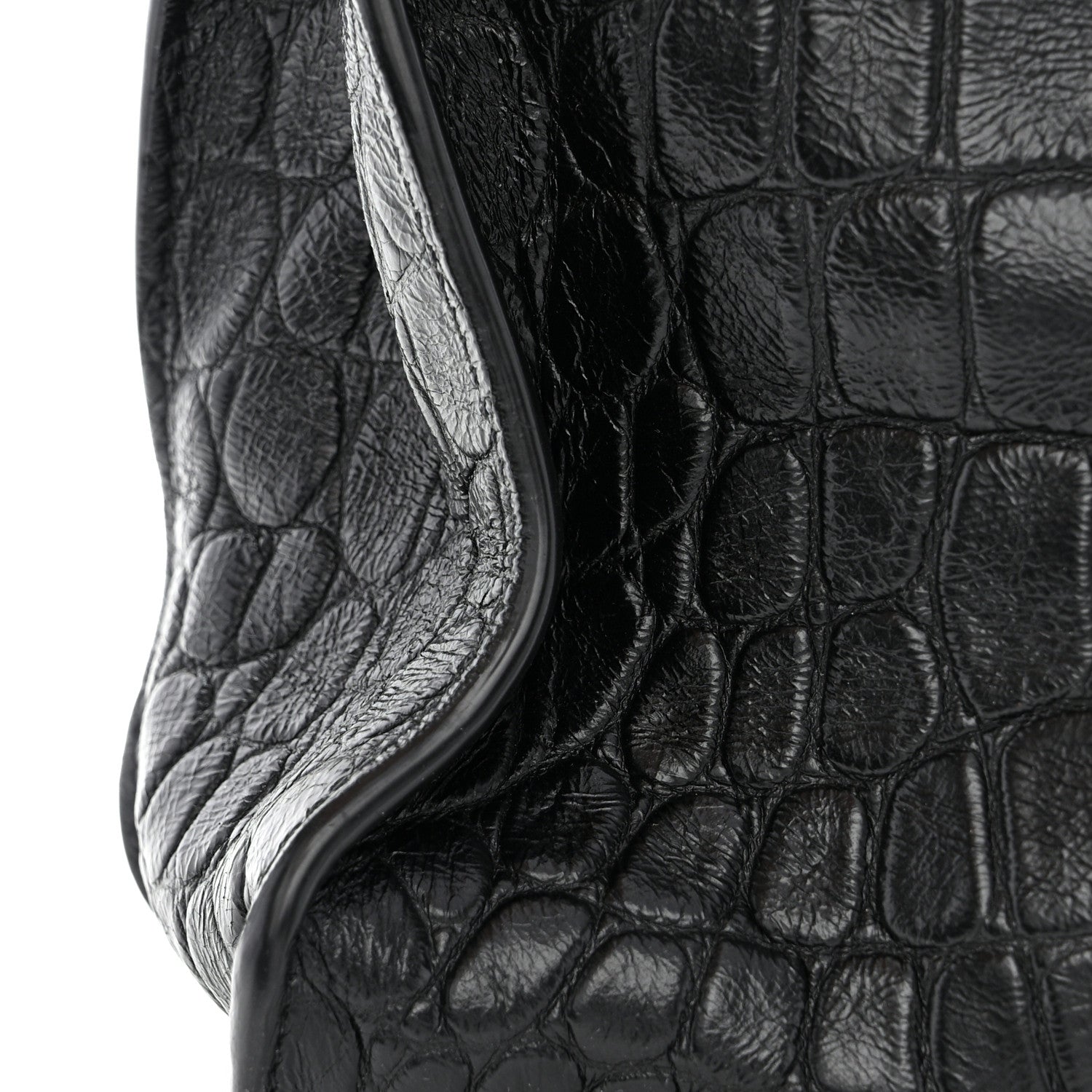 Saint Laurent SAINT LAURENT Calfskin Crocodile Embossed Large Thin Sac De Jour Black 12 of 17