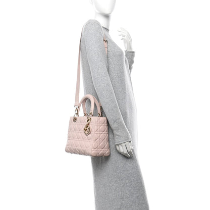 Christian Dior Lambskin Cannage Medium Lady Dior Light Pink 2 of 7