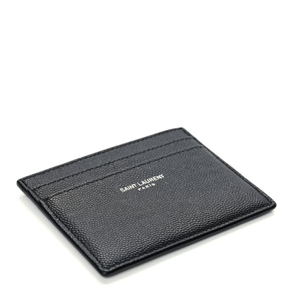 Saint Laurent Grain De Poudre Card Case Black 4 of 9