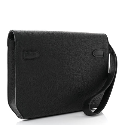 Hermes Togo Kelly Depeches 25 Pouch Black 3 of 11