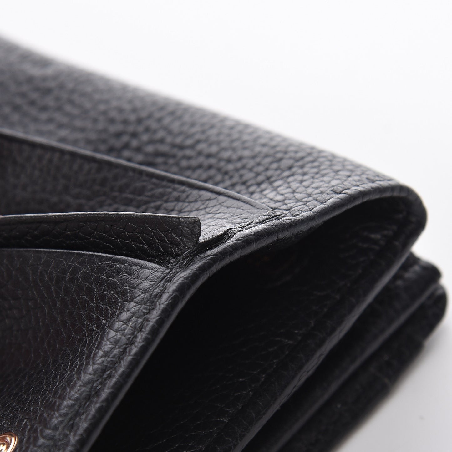 Classic Grain Small Tree Continental Wallet Black