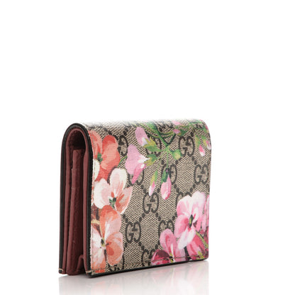 Gucci GG Supreme Monogram Blooms Card Case Beige Multicolor Dry Rose 3 of 8