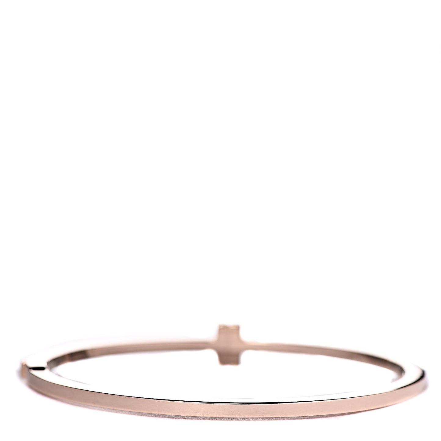 18K Rose Gold Diamond T Two Hinged Bangle Bracelet