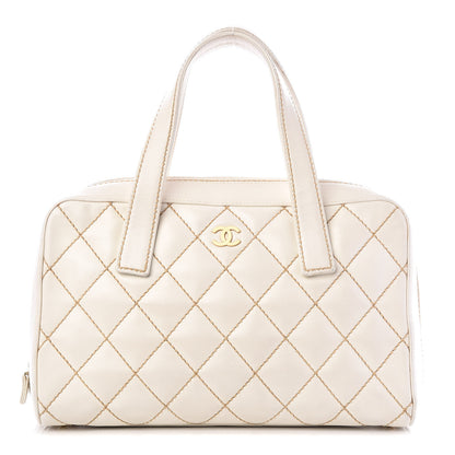 Chanel Calfskin Contrast Stitch Surpique Bowler White 1 of 11