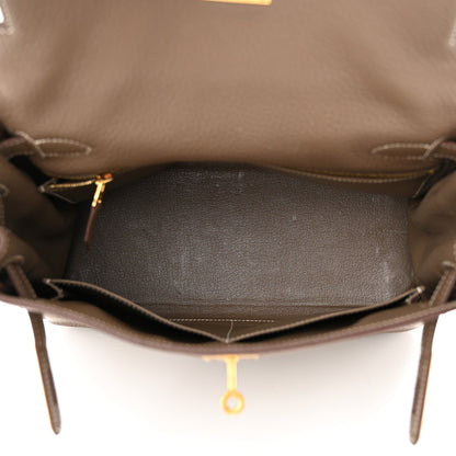 Hermes Taurillon Clemence Kelly Retourne 28 Etoupe 5 of 15