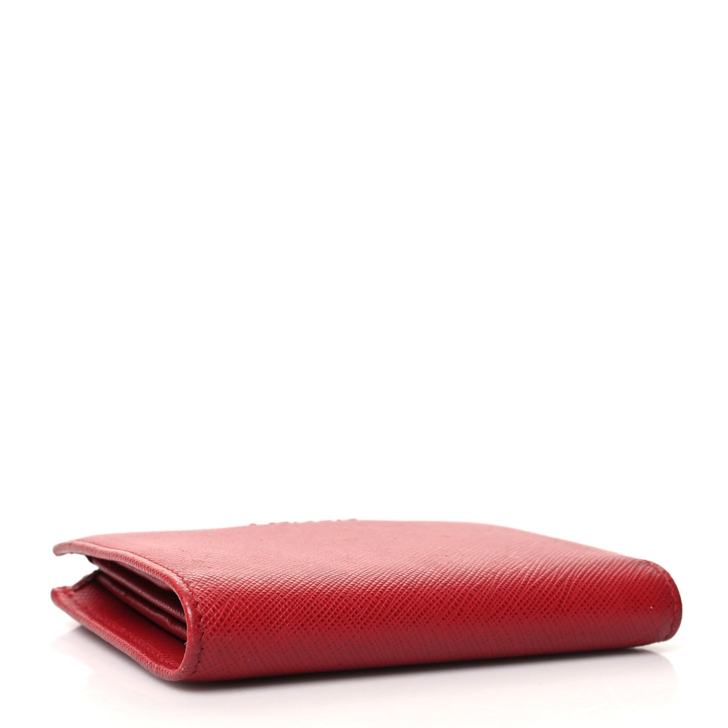 Saffiano Zip Top Compact Wallet Fuoco