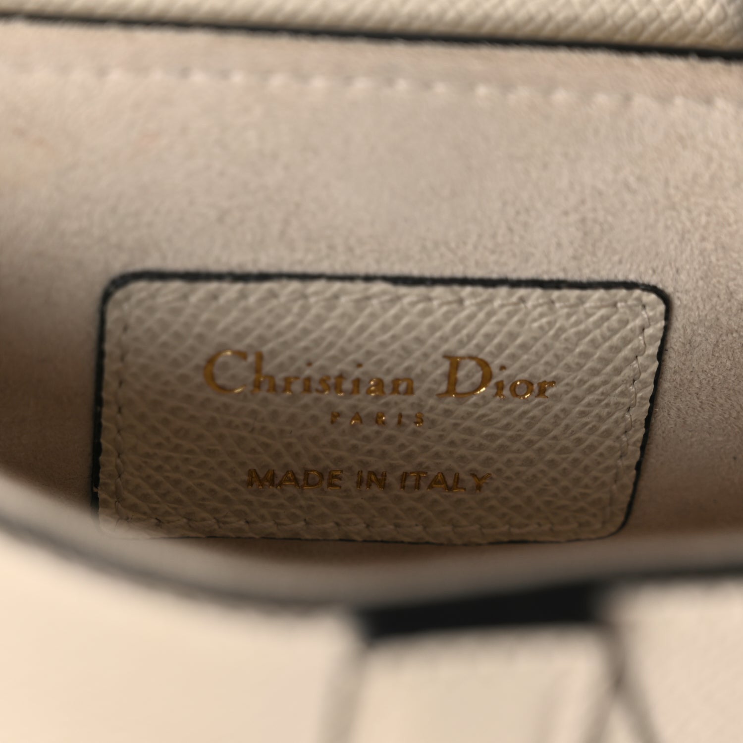 Christian Dior Grained Calfskin Mini Saddle Bag With Strap White 5 of 8