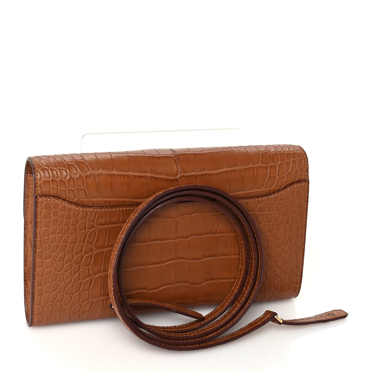 Hermes Matte Alligator Constance Long Wallet To Go Gold 2 of 8