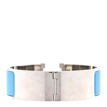 Hermes Enamel Wide Clic Clac H Bracelet PM  Blue Jean 3 of 4