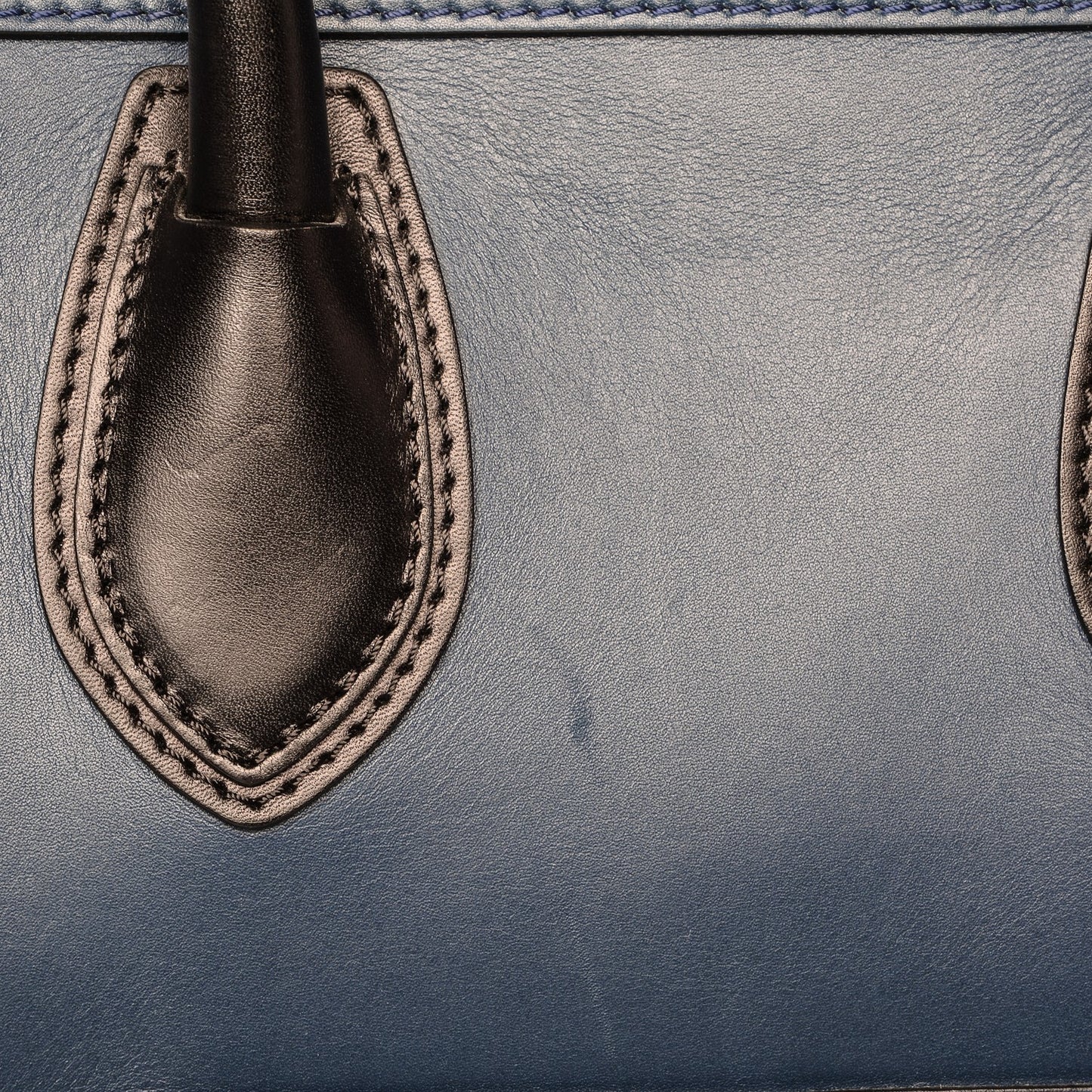 Smooth Calfskin Mini Bi-Color Luggage Ocean Blue