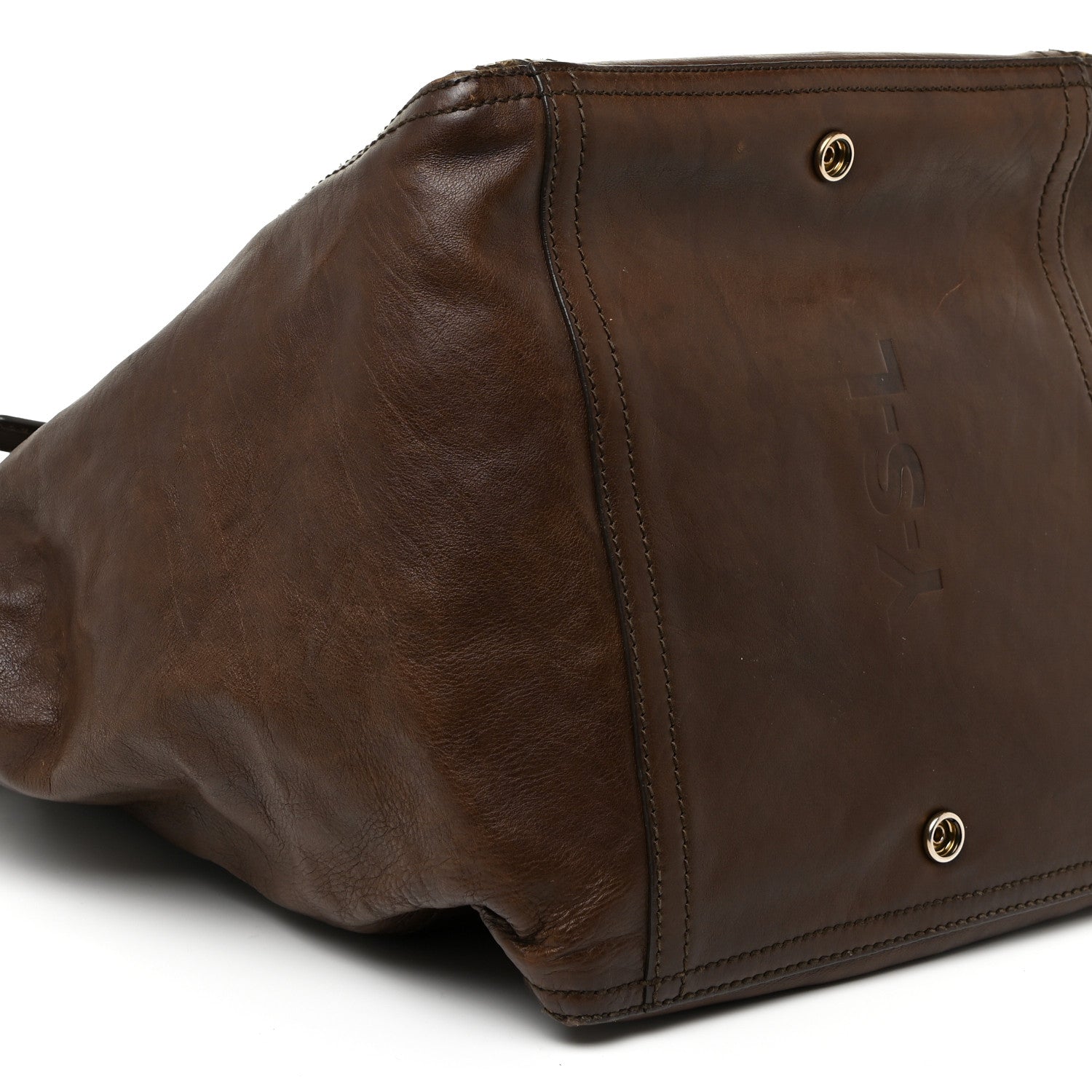 Saint Laurent Calfskin Medium Downtown Tote Brown 9 of 19