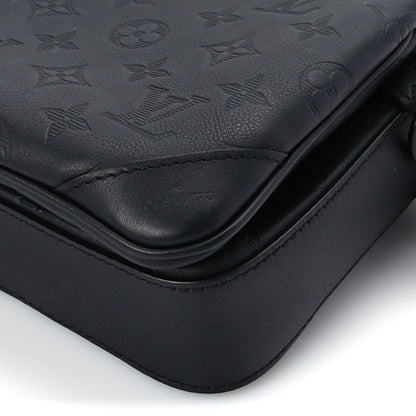 Louis Vuitton Calfskin Monogram Shadow Trio Messenger  Black 8 of 8