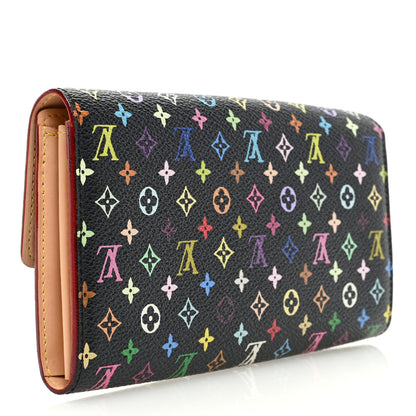 Louis Vuitton LOUIS VUITTON Monogram Multicolor Sarah Wallet Black 3 of 6