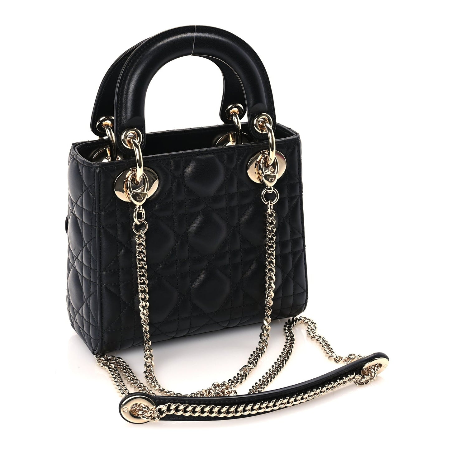 Lambskin Cannage Mini Lady Dior Black