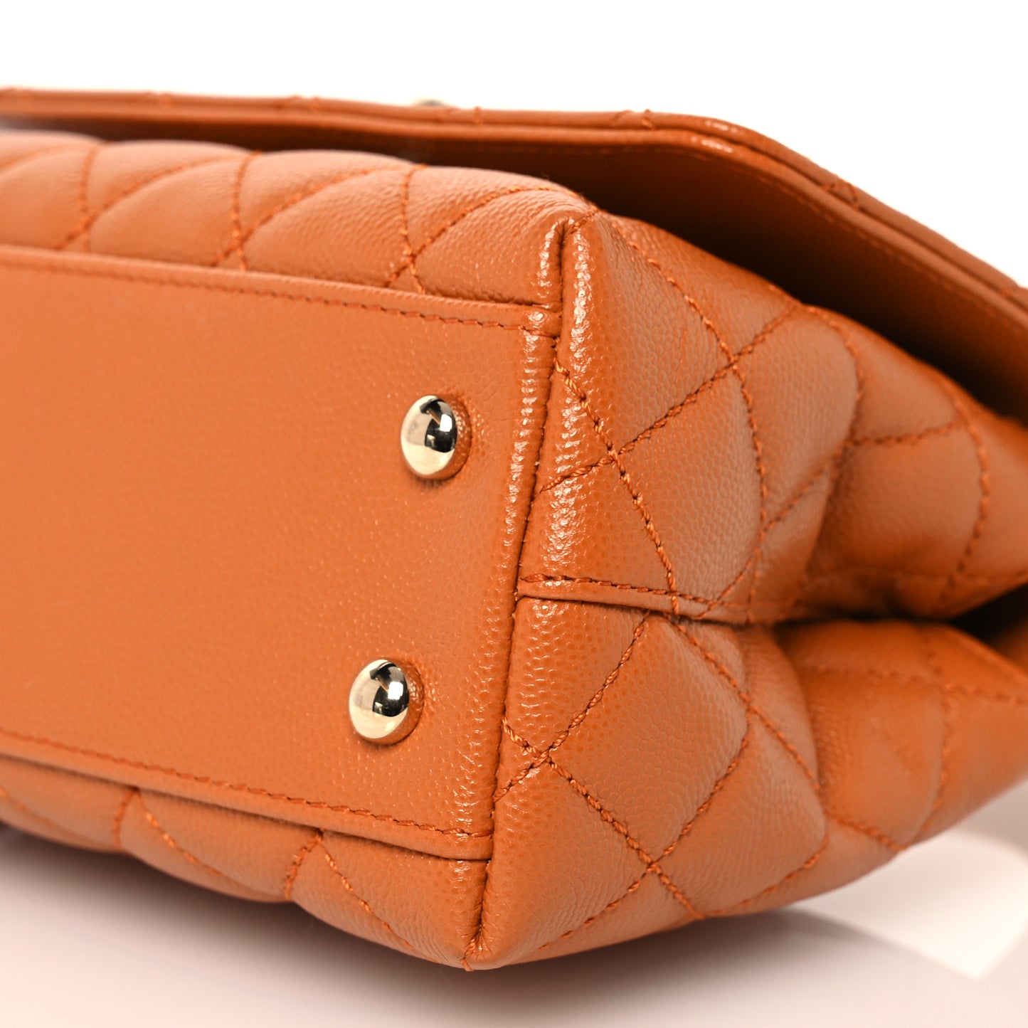 Caviar Quilted Extra Mini Coco Handle Flap Light Brown