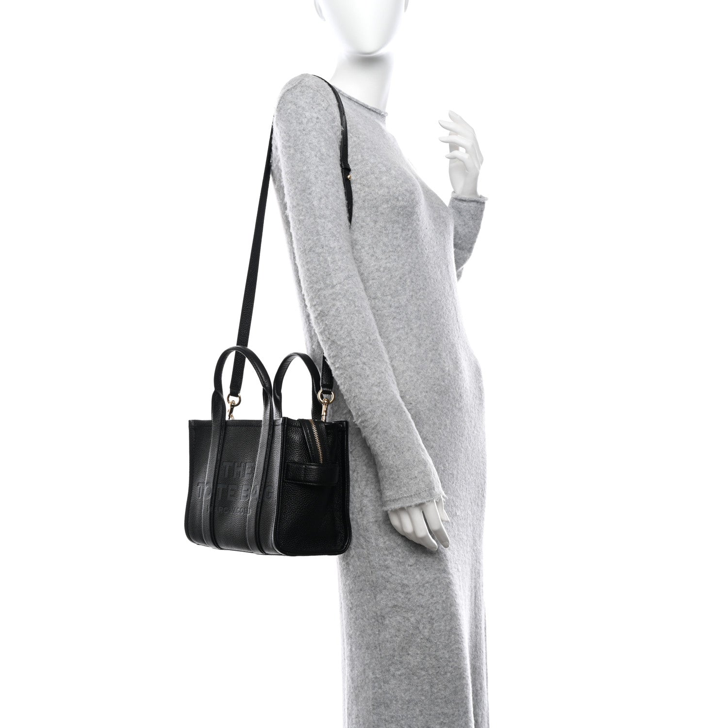 Marc Jacobs Grained Calfskin Small The Tote Bag Black 2 of 10