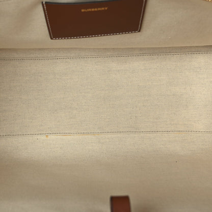 Burberry Canvas Smooth Calfskin Medium Two Tone Freya Tote Brown 4 of 8