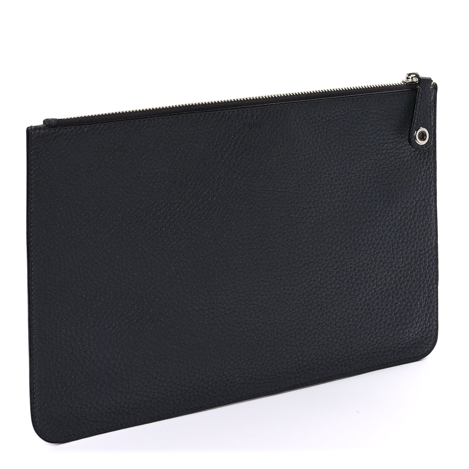 Fendi Cuoio Romano Logo Pouch  Grey 3 of 7