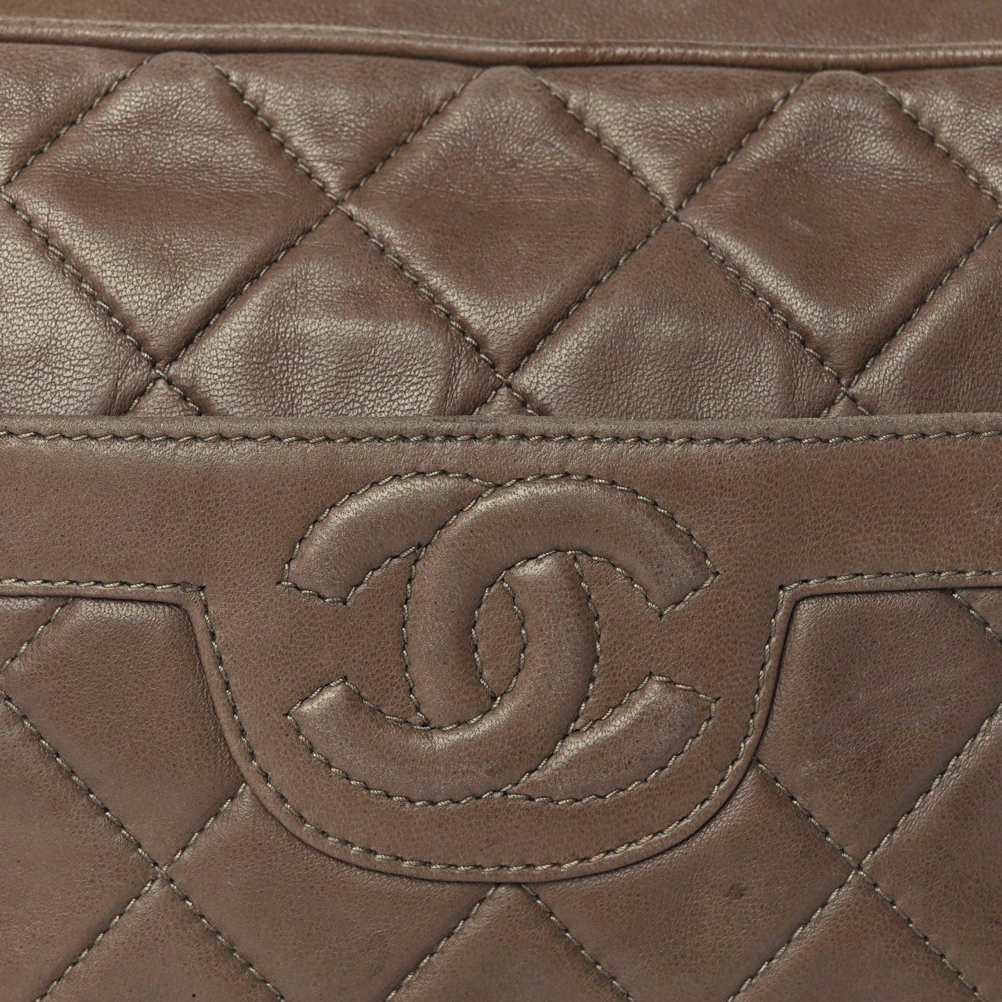 Lambskin Quilted Tassel CC Camera Case Brown