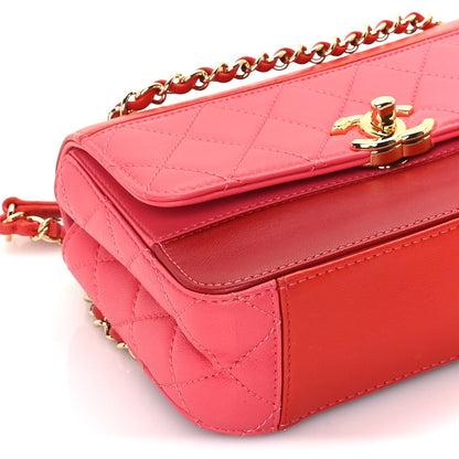 Chanel Lambskin Calfskin Quilted Shoulder Flap Bag  Red 8 of 9