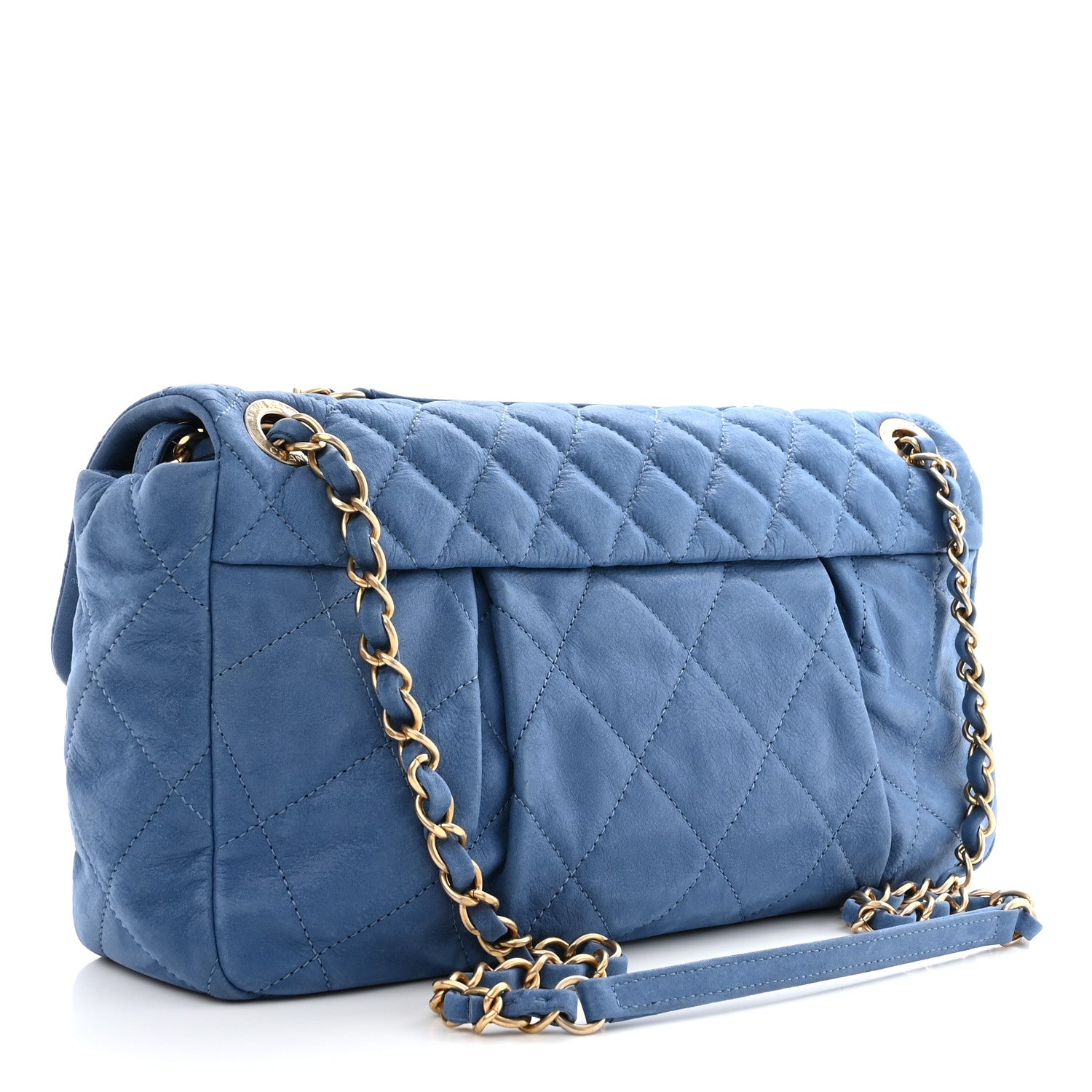 Chanel Iridescent Calfskin Large Chic Quilt Flap Blue 3 of 11
