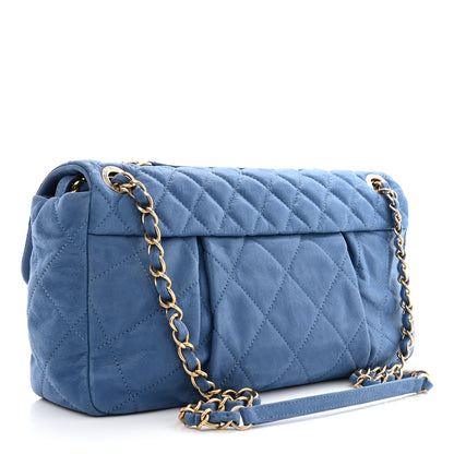 Chanel Iridescent Calfskin Large Chic Quilt Flap Blue 3 of 11