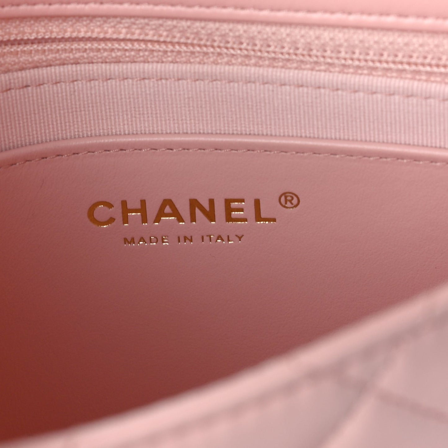Crumpled Calfskin Quilted Braided CC Flap Light Pink