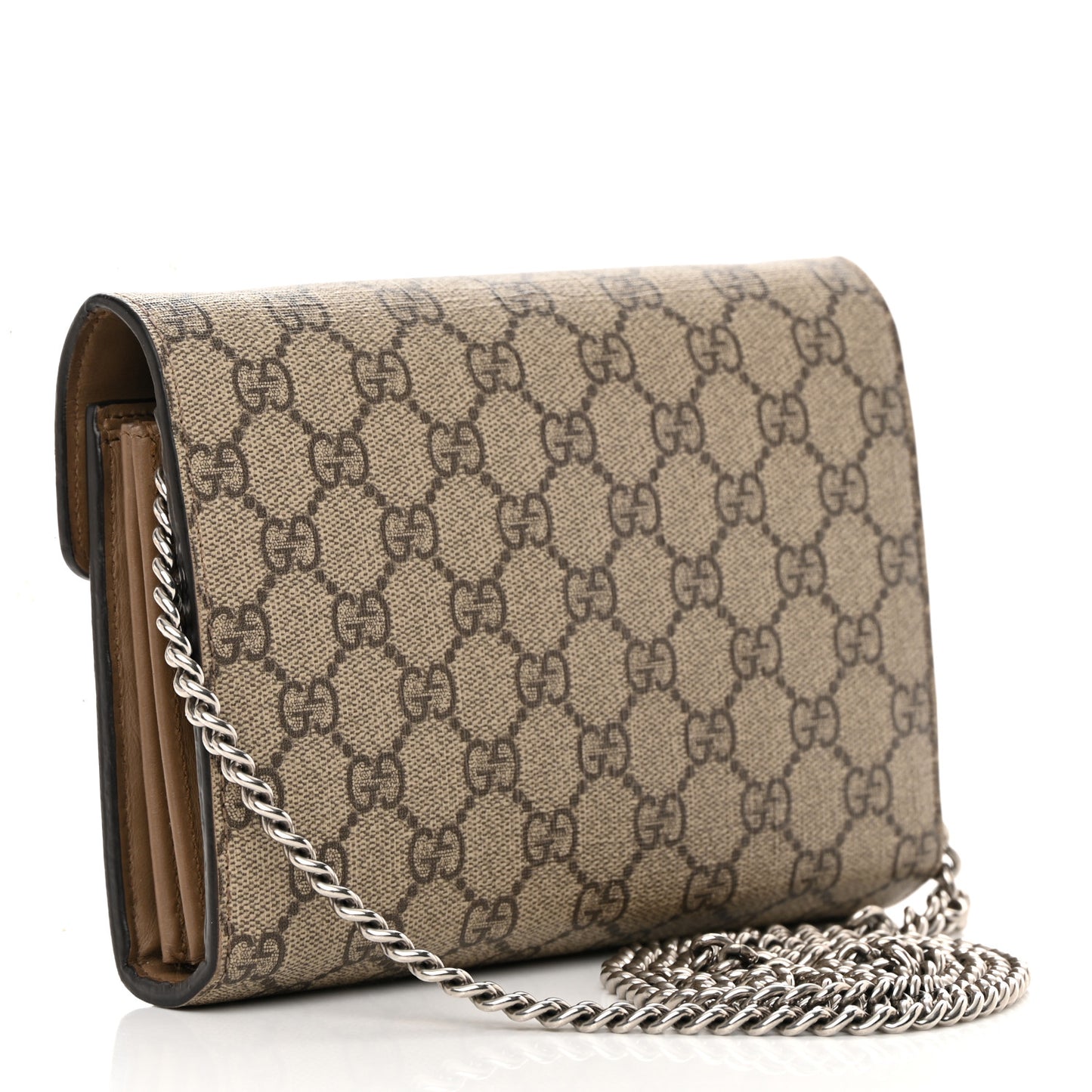 GG Supreme Monogram Mini Dionysus Chain Wallet Beige Taupe