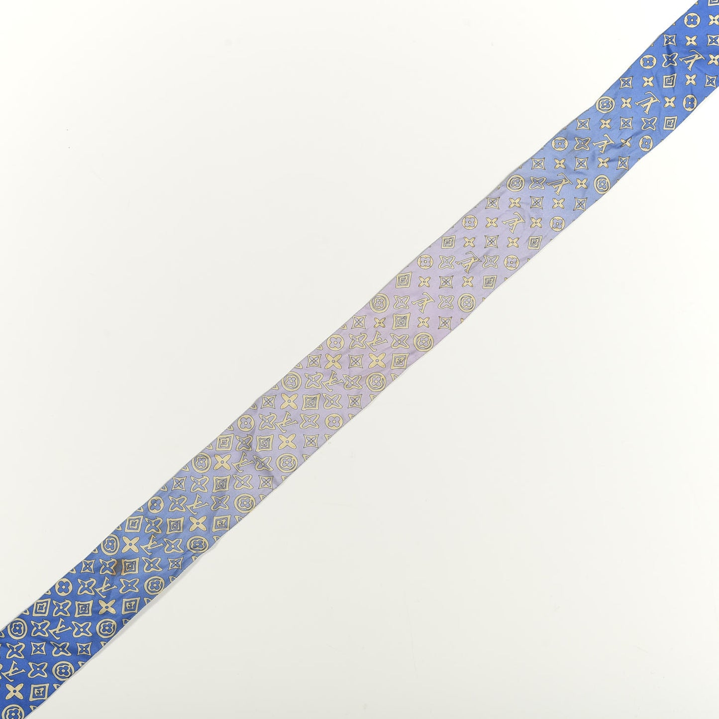 Silk Monogram Map Bandeau Blue