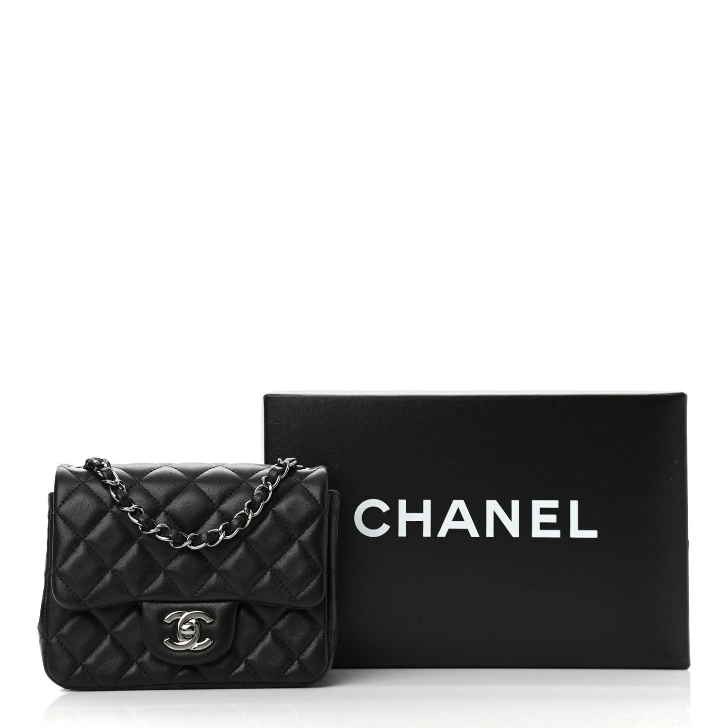 Chanel Lambskin Quilted Mini Square Flap Black 11 of 11