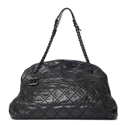 Chanel Iridescent Calfskin Large Just Mademoiselle Bowling Bag Black 1 of 15