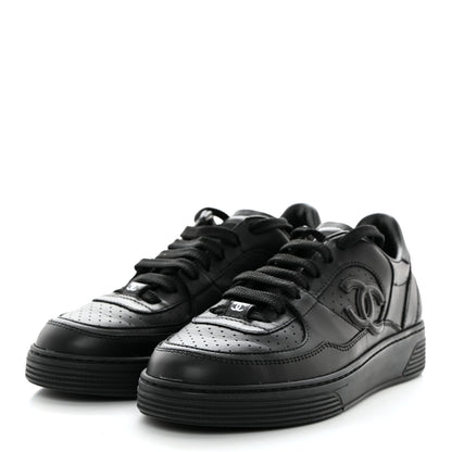Chanel Calfskin CC Womens Sneakers 35 Black 3 of 10