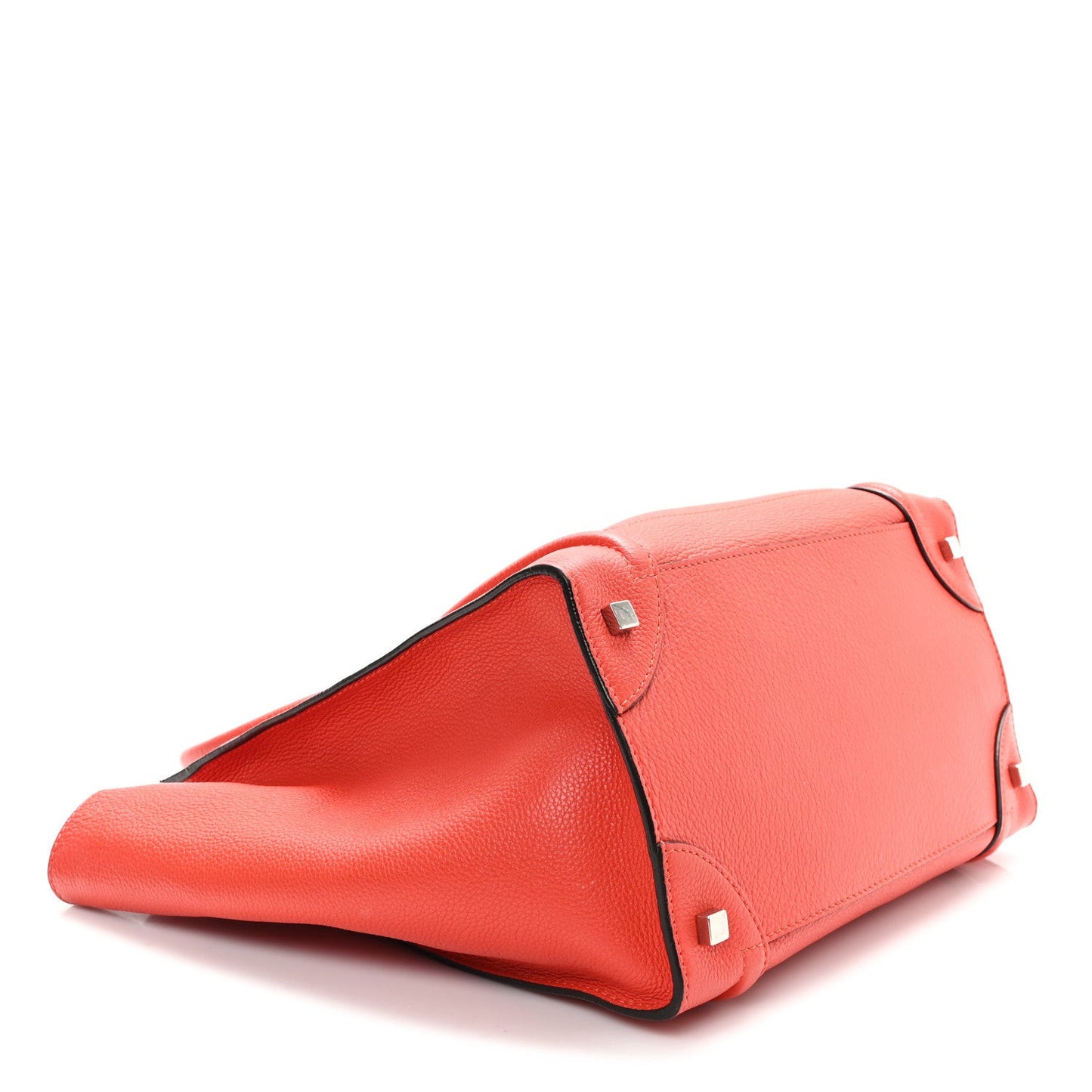 Drummed Calfskin Mini Luggage Coquelicot