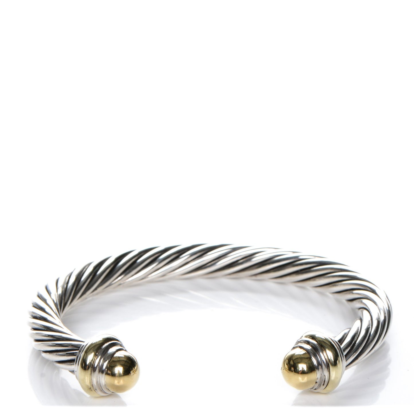 Sterling Silver 14K Yellow Gold 7mm Cable Classics Bracelet