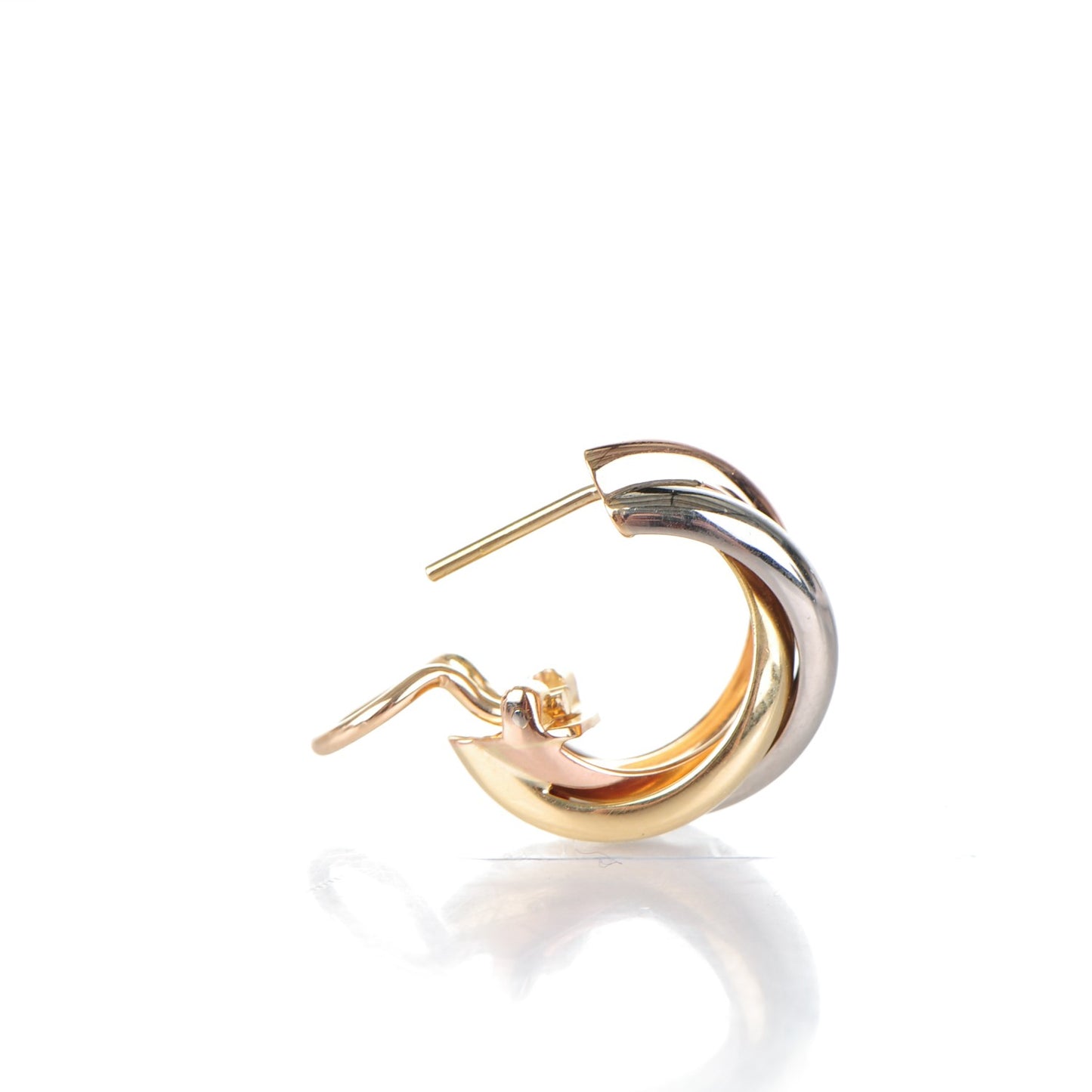 18K Pink Yellow White Gold Small Trinity Earrings