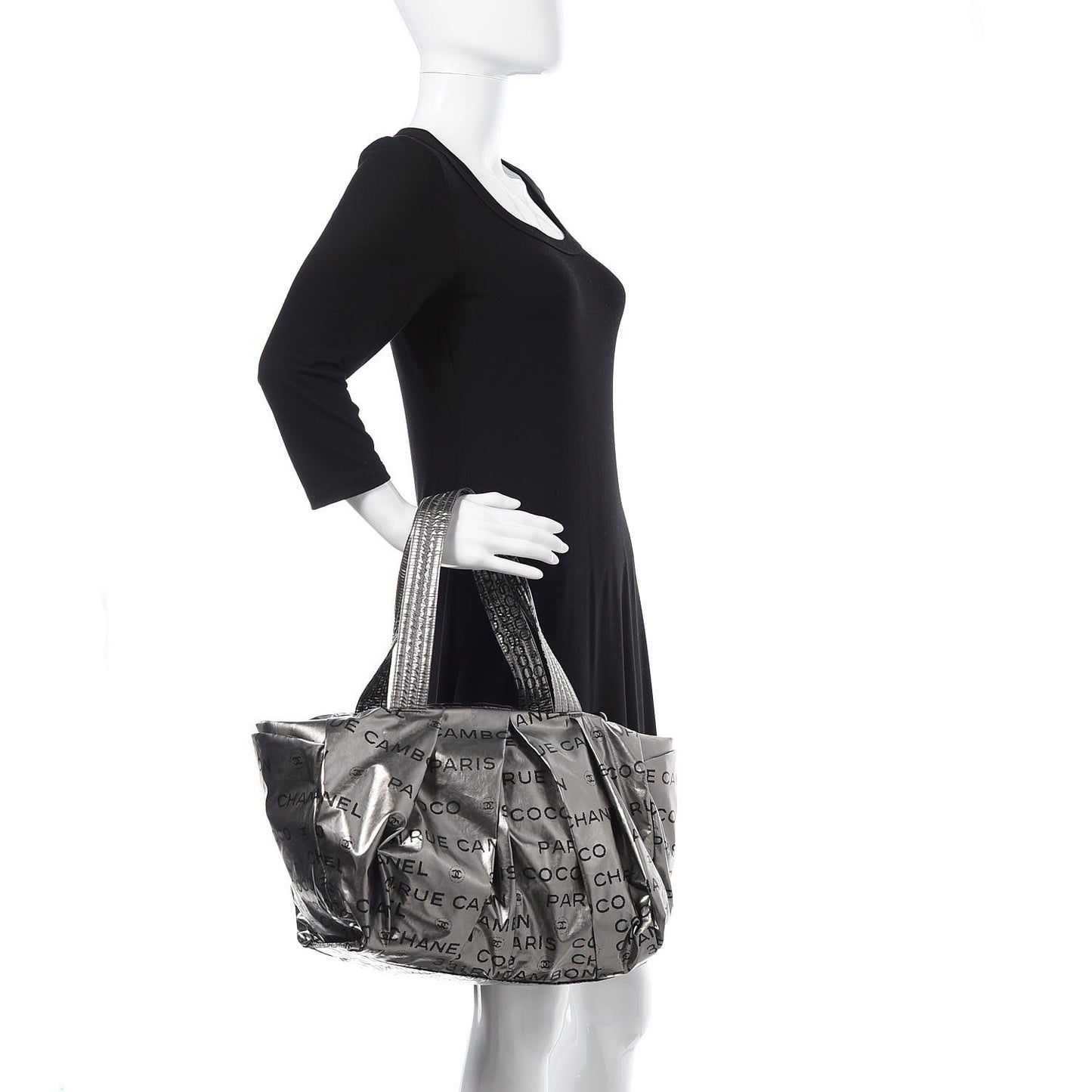 Lacquered Canvas Medium Unlimited Tote Argent Fonce