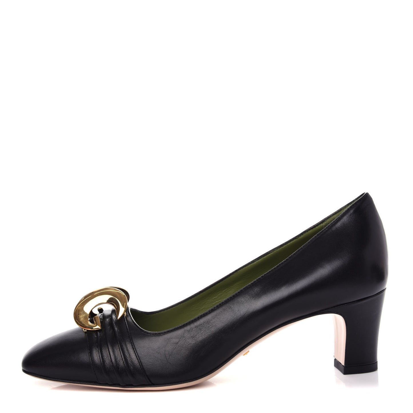 Malaga Kid Half Moon GG Square Toe Pumps 39 Black