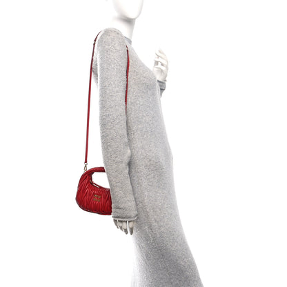 Miu Miu Nappa Matelasse Mini Wander Hobo Fuoco 2 of 10