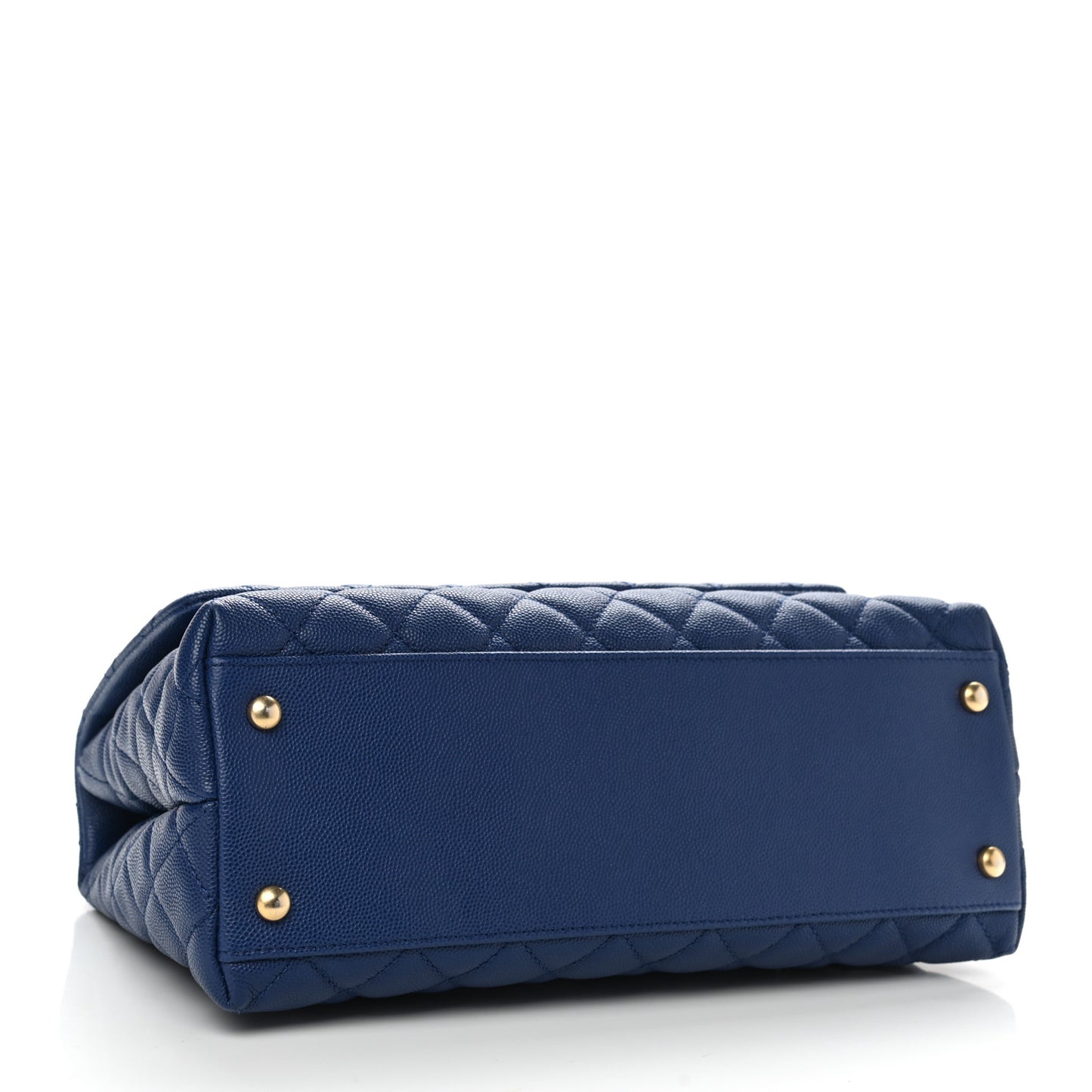 Caviar Elaphe Quilted Small Coco Handle Flap Dark Blue